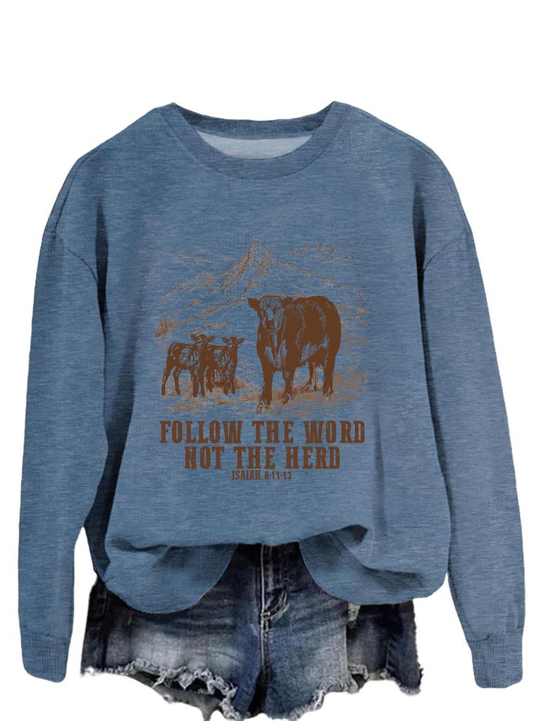 European & American Style 'Follow the Word, Not the Herd' Comfortable Long Sleeve Hoodie