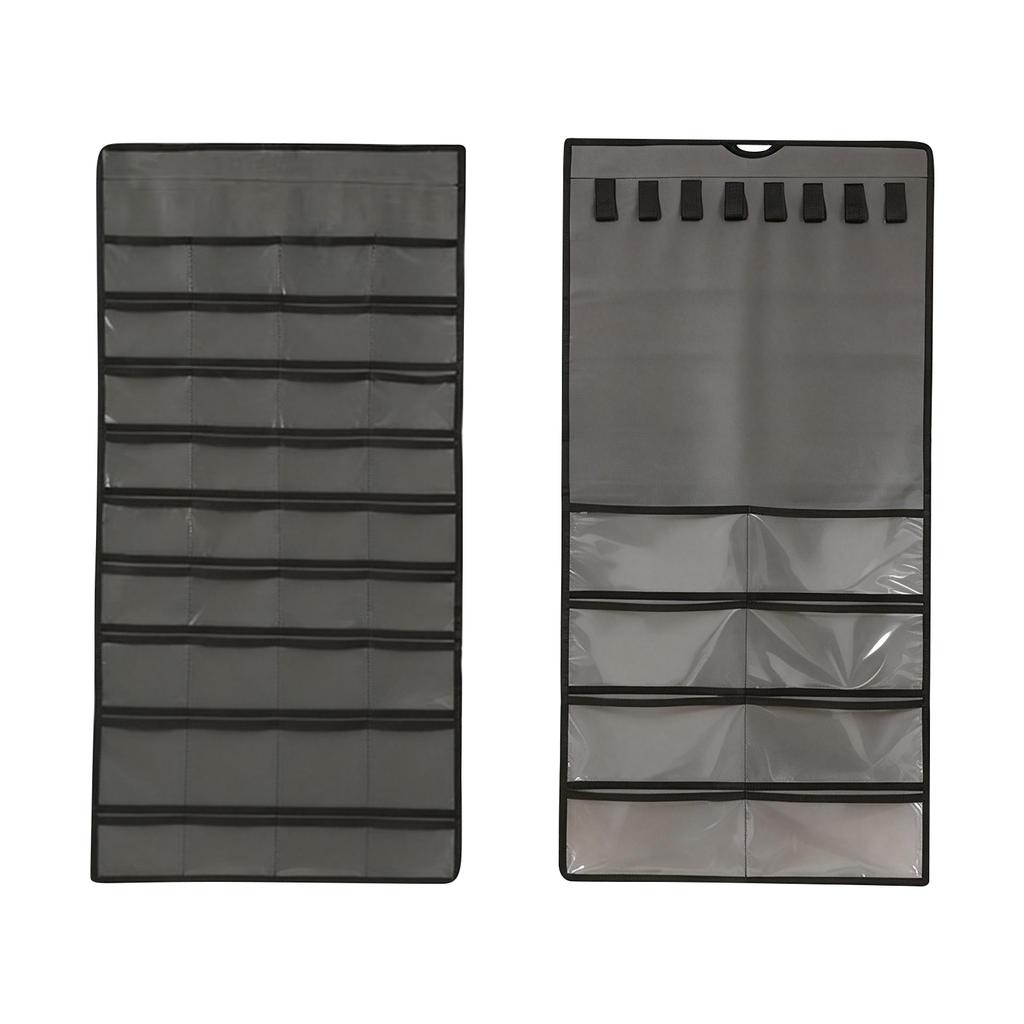 Hanging Jewelry Organizer Storage Roll With Hanger Wall Necklace Rack Display Hanging Wall/Door Metal Hook Double Sided Jewelry Rack