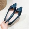 Остроносые туфли-лодочки весна и осень новая универсальная обувь маленький ароматный ветер неглубокий вырез плоская подошва осенняя обувь мягкая подошва четыре сезона женские