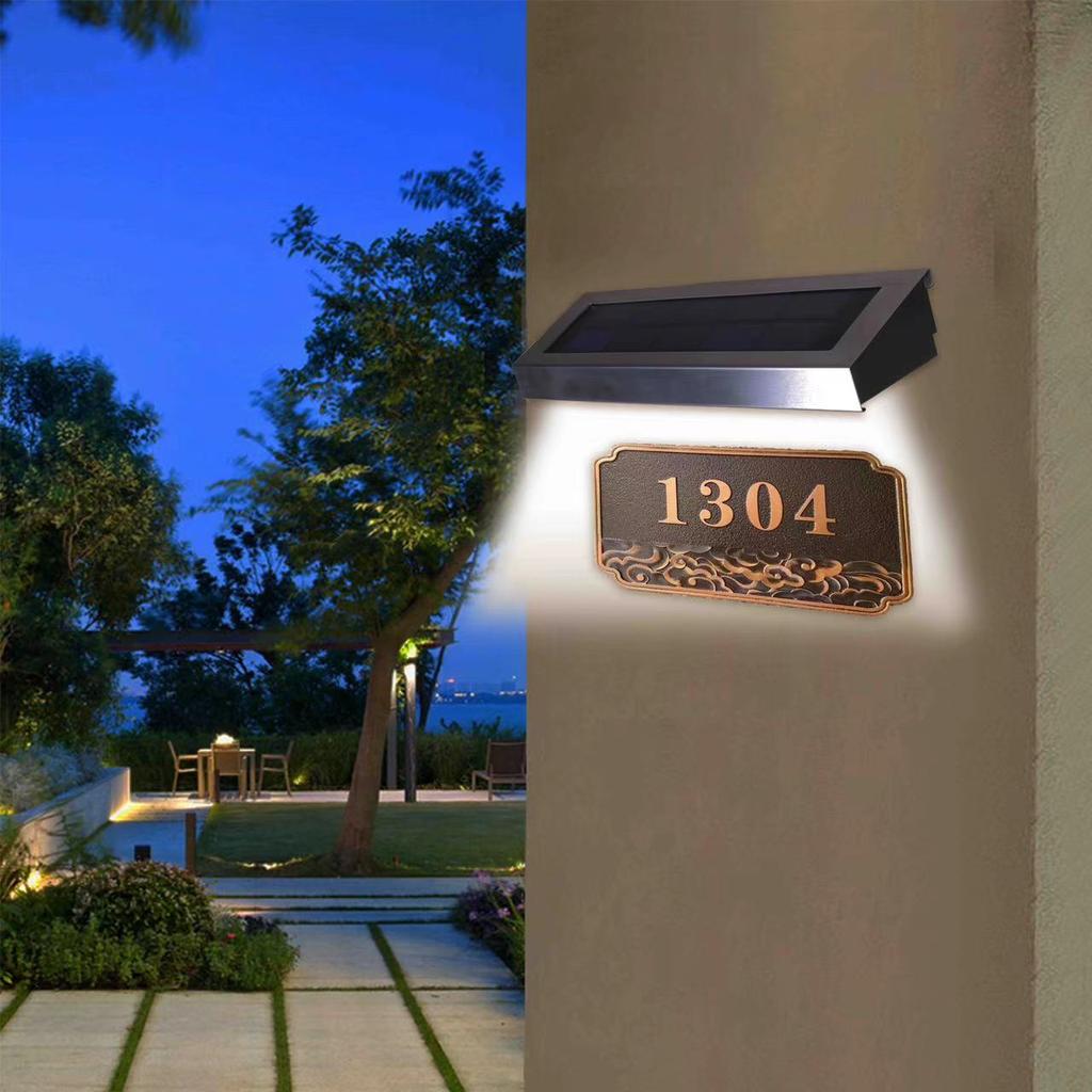 Solar Lights Outdoor for House Numbers - Outdoor Solar Light for Address Sign Plate - Wall Light for Home,Garden,Patio and Yard