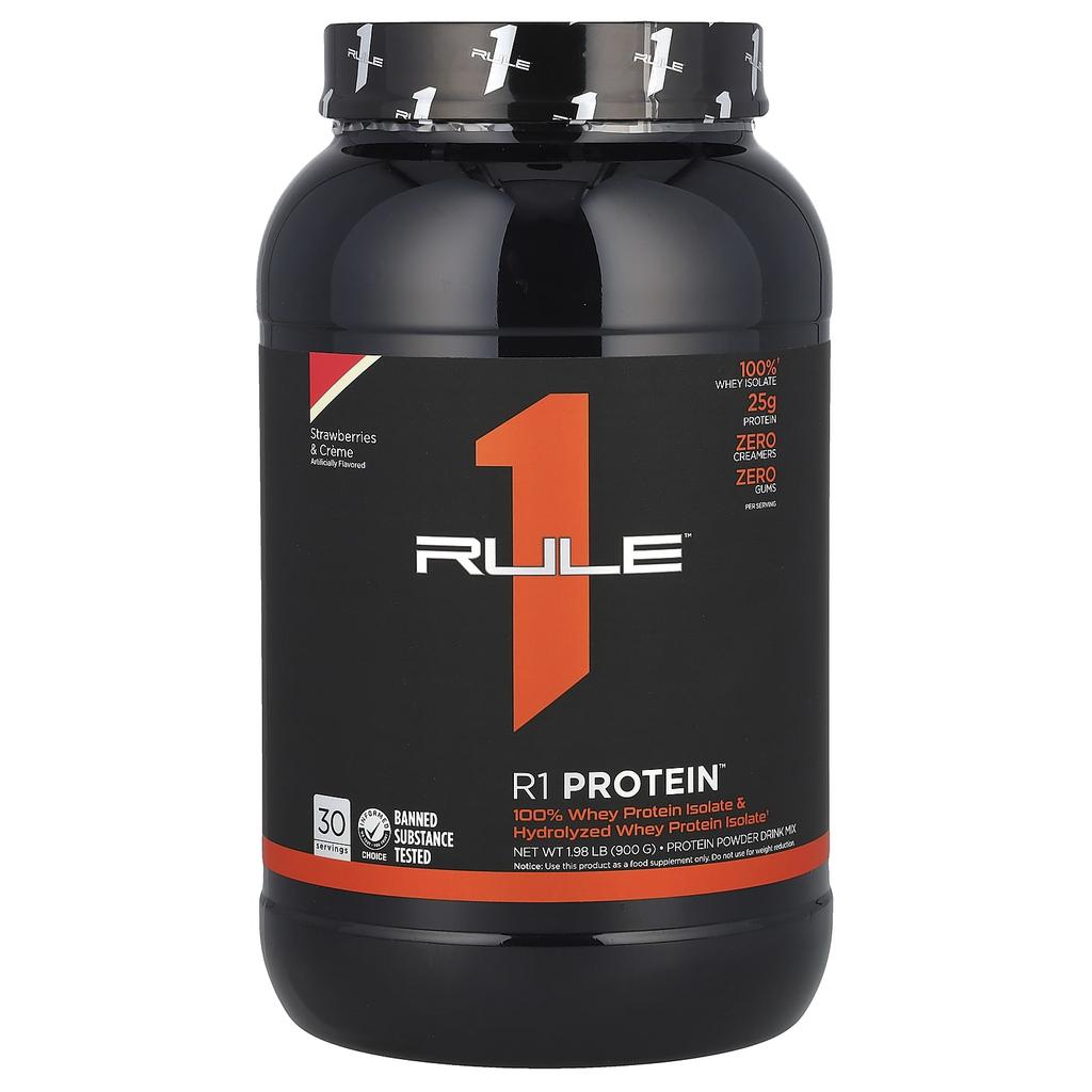 Rule One Proteins R1 Protein Powder Drink Mix, Strawberries & Cream, 1.98 Lb (900 G)
