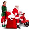 1Pc Santa Claus Large Gift Sack Christmas Eve Present Bag Party Santa Prop Holiday Gift Pouch Drawstring Bag for Candy & Toy
