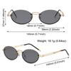 Gradient Lens Oval Sun Glasses Metal Gradient Glasses Retro Frameless Shades  for Women & Men