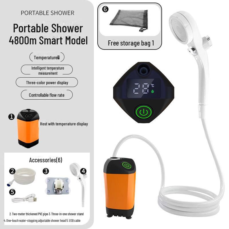 Портативный электрический душ для купания на открытом воздухе, строительных площадках, в общежитиях и сельских домах.