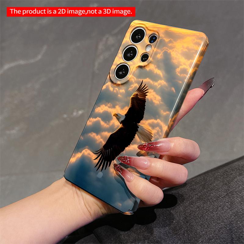 2DFlat Samsung phone case Bald Eagle Soaring Through Golden Clouds Applicable to Galaxy S23 S24 S25ULTRA S26 A12 A14 A15 A16 A54 A55