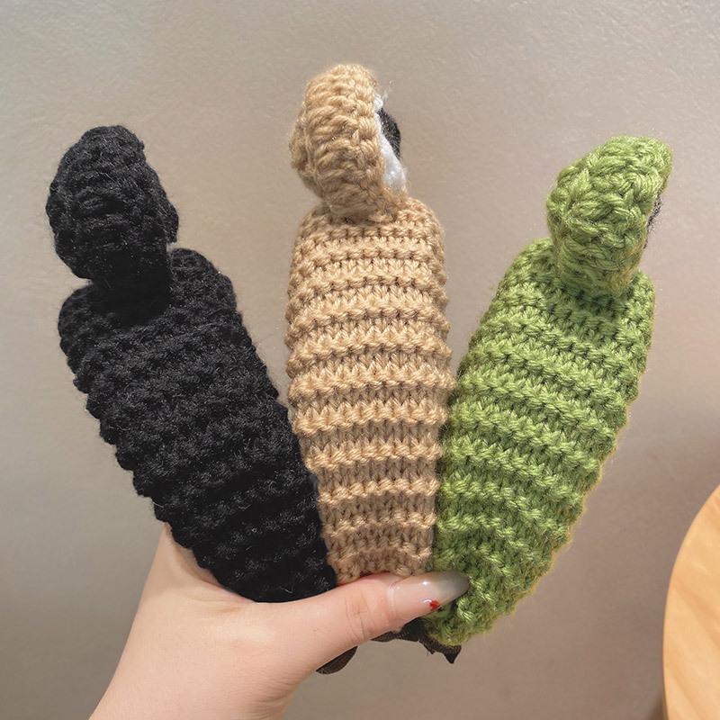 Забавная повязка на голову с большими глазами лягушки для женщин – Милая вязаная нескользящая заколка для волос для умывания лица