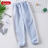 Children's Velvet Lined Casual Pants - Solid Color, Thickened Sports Trousers for Boys and Girls, Fall/Winter Wear