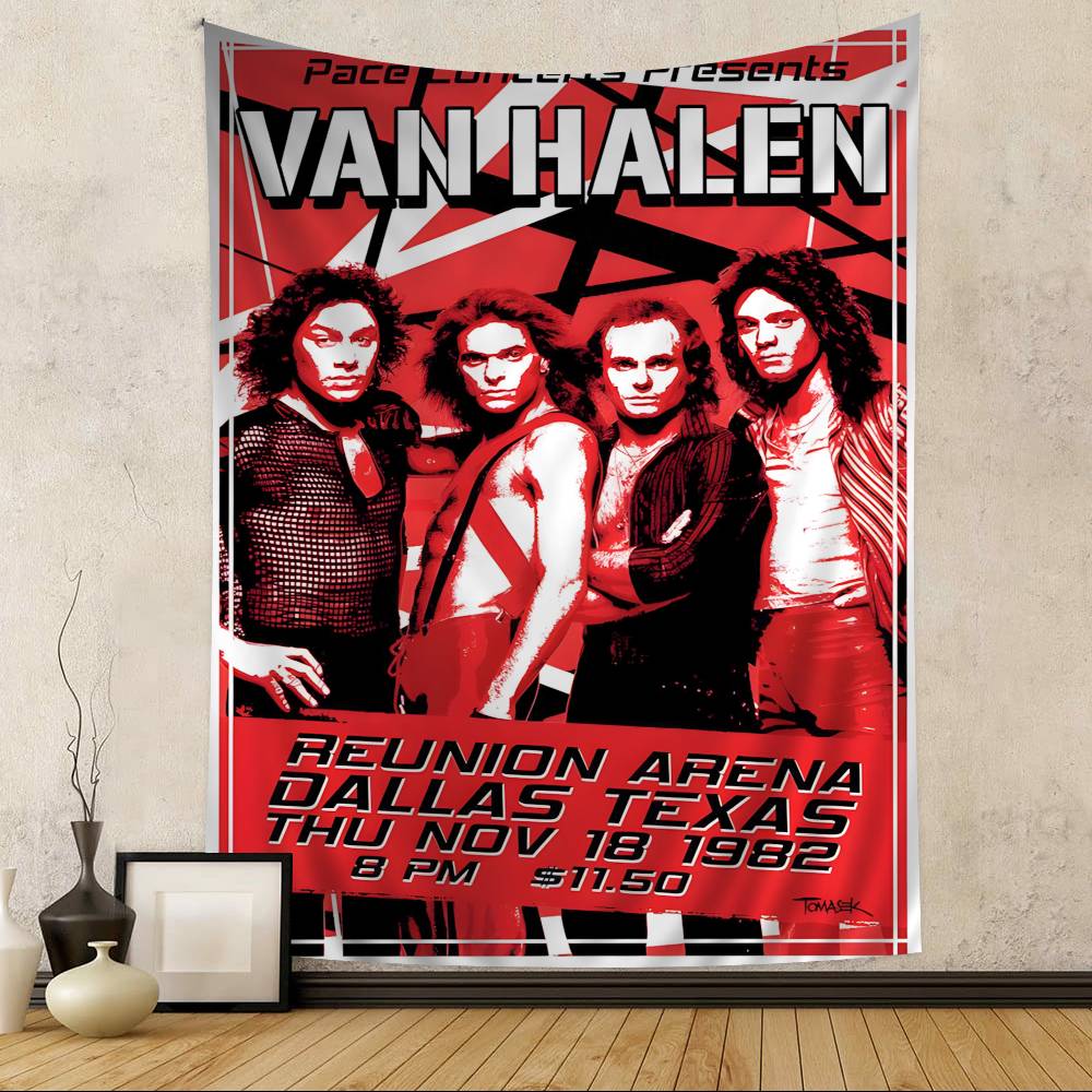 Van Halen Retrorock Band Hanging Bohemian Tapestry Hanging Tarot Hippie Wall Rugs Dorm Japanese Tapestry