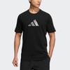 adidas Fi 3-Bar Tee Logo Повседневная спортивная футболка с круглым вырезом и коротким рукавом Мужские топы Черный H39354