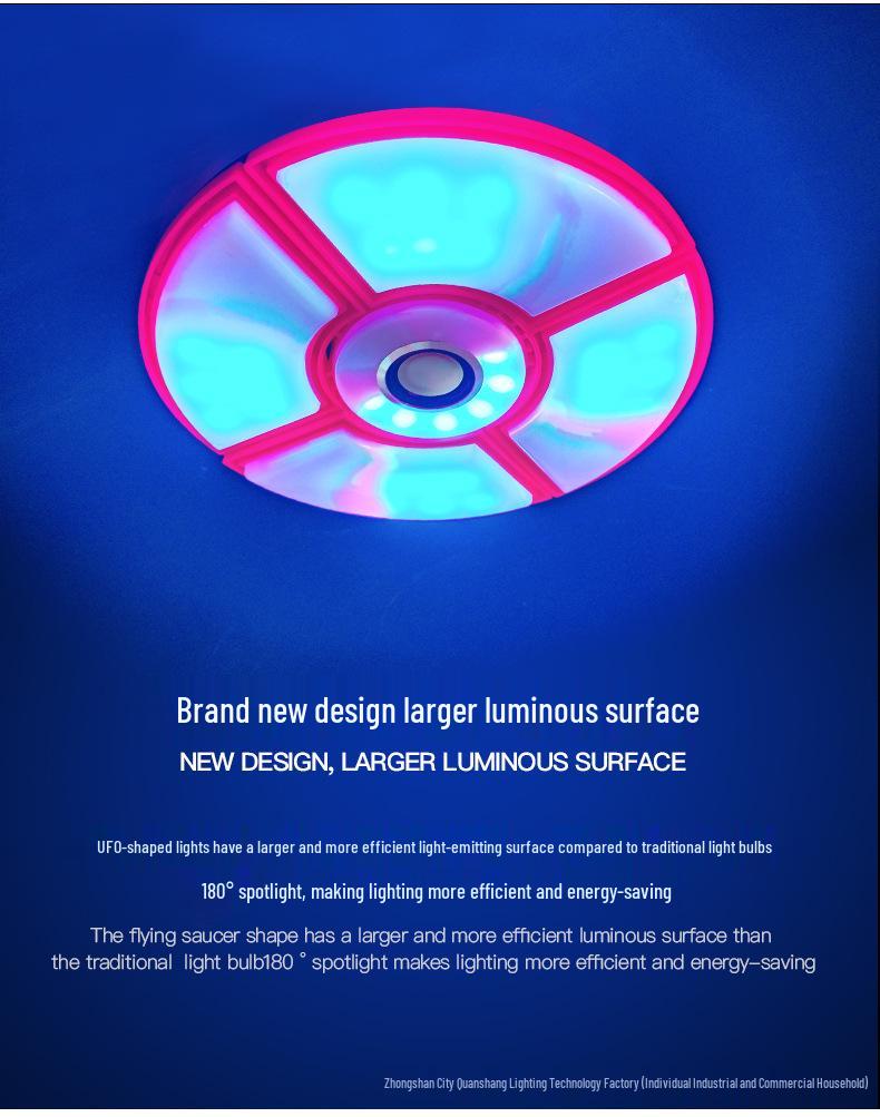Cross-Border Bluetooth LED Atmosphere Light with Remote & Music Control - Dreamy Color UFO Stage Light