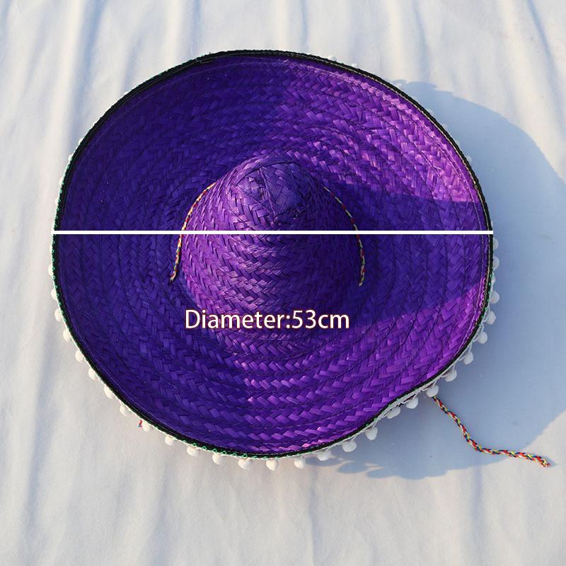 Хэллоуин Косплей Мексиканская Соломенная Шляпа Маскарадная Шляпа Шоу Бал Красочная Соломенная Шляпа Широкие Поля Карнавальная Вечеринка Шляпа Гавайский Стиль