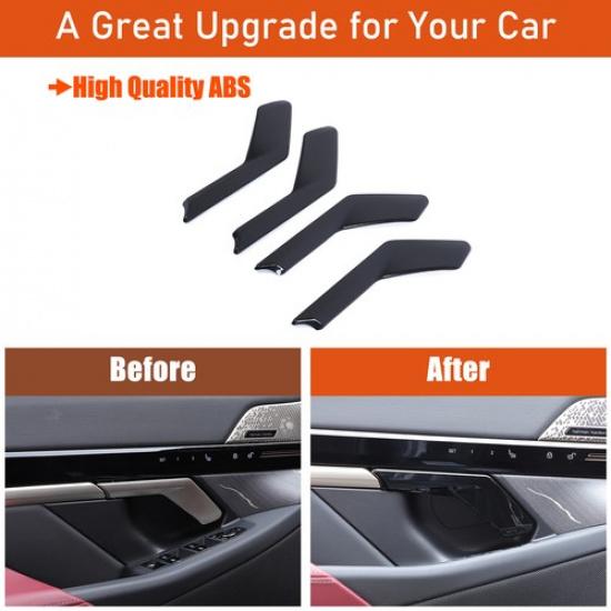Glossy Black Interior Door Handle Grab Trim Cover For BMW 5 Series G60 2024+