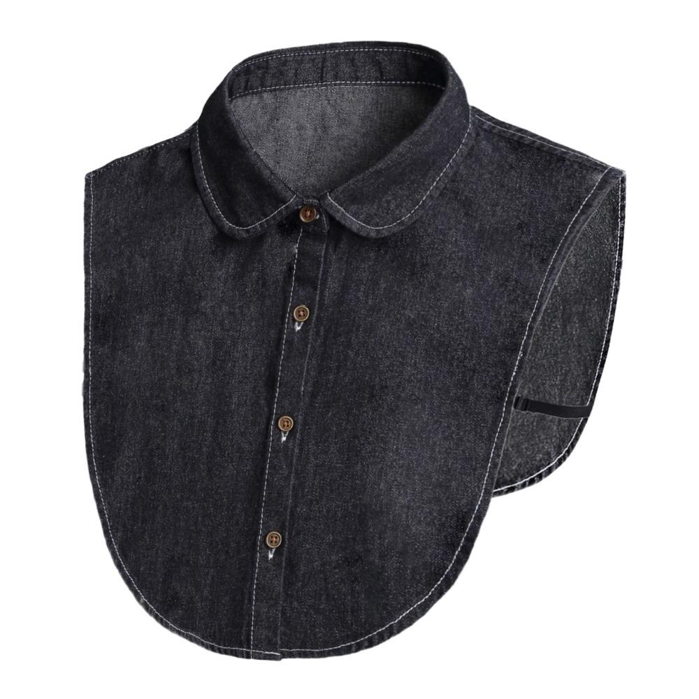 Adjustable Straps Denim Fake Collar Round Neck Shirt Collar Turtleneck Fake Collar Autumn Winter