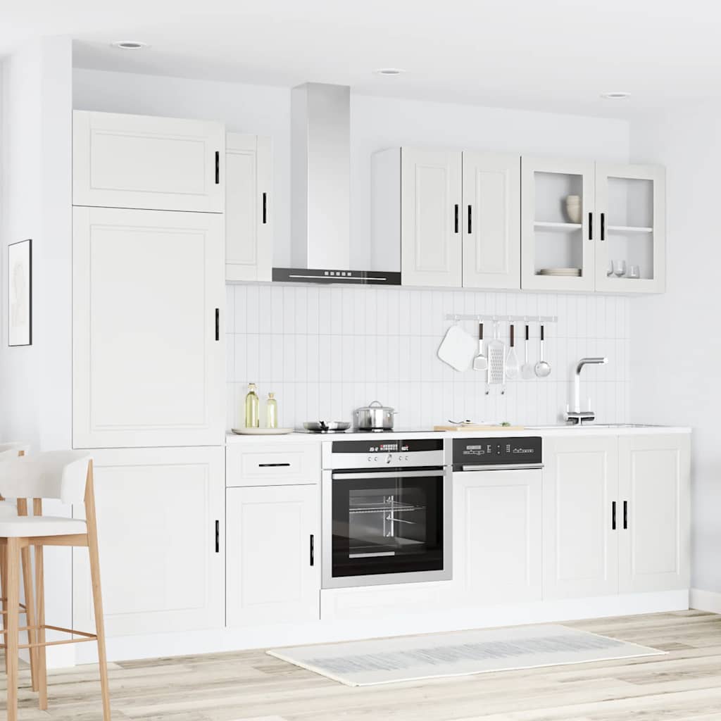 8 Piece Kitchen Cabinet Set Porto in White Particleboard