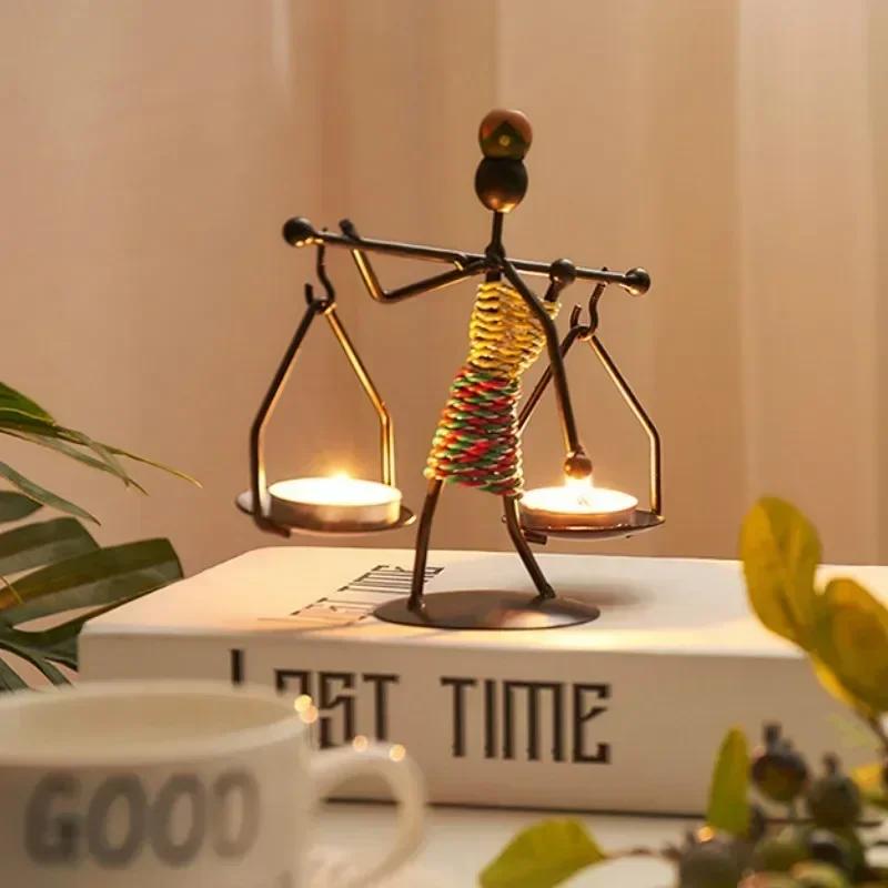 Главная Мода Украшения Ремесла Винтажный металлический подсвечник Железный подсвечник Творческие ремесла Миниатюрный кованый декор для гостиной