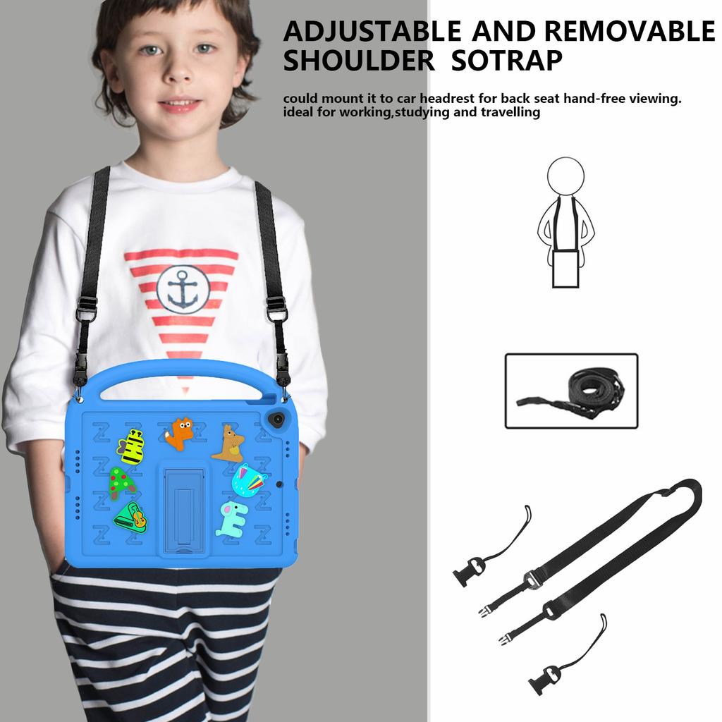 For iPad 10.2 (2021)/(2020)/(2019) Kickstand Case EVA+PC Tablet Cover Cartoon Design