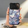 Чехол для телефона G-Glitter Art с мраморным узором для iPhone17,16,15,14,13,12,11,Pro,MAX Белый Матовый Ударопрочный Чехол