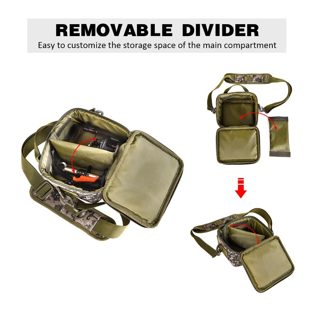 3.4L Fishing Storage Bag 21x11x17cm Fishing Shoulder Bag Durable Fishing Organizer Bag For Camping
