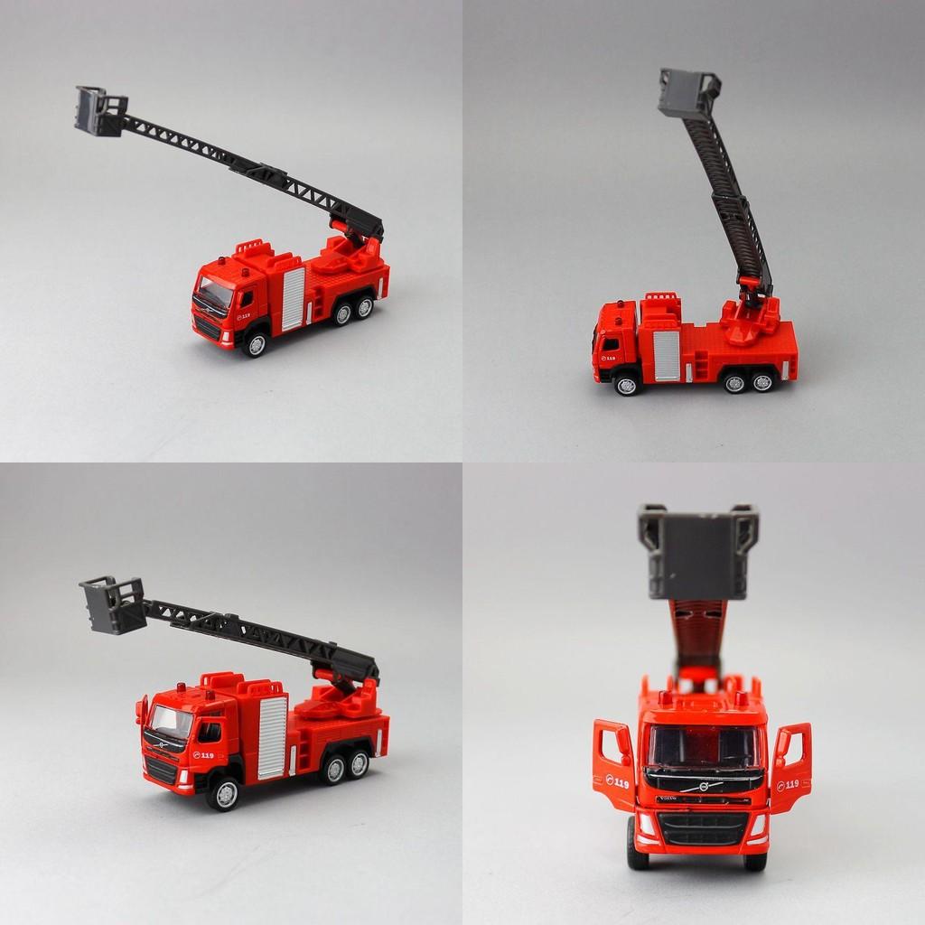 Simulation Alloy Ladder Fire Truck Model Toy For Collection Display And