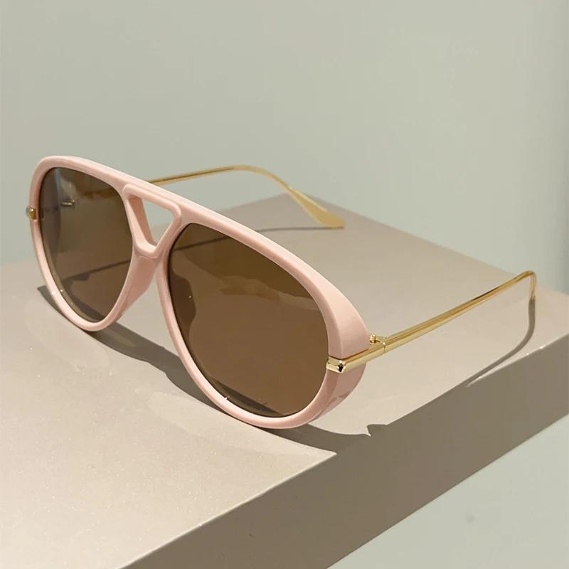 Oversized Pilot Sunglasses New In Vintage Double Bridge Sun Glasses Women Trendy Luxury Brand Design Outdoor Shades Glasses