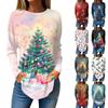 Tee Shirts For Women Fall Casual Long Sleeve Shirts Sweatshirt Vintage Graphic Printing Top Pullover Christmas