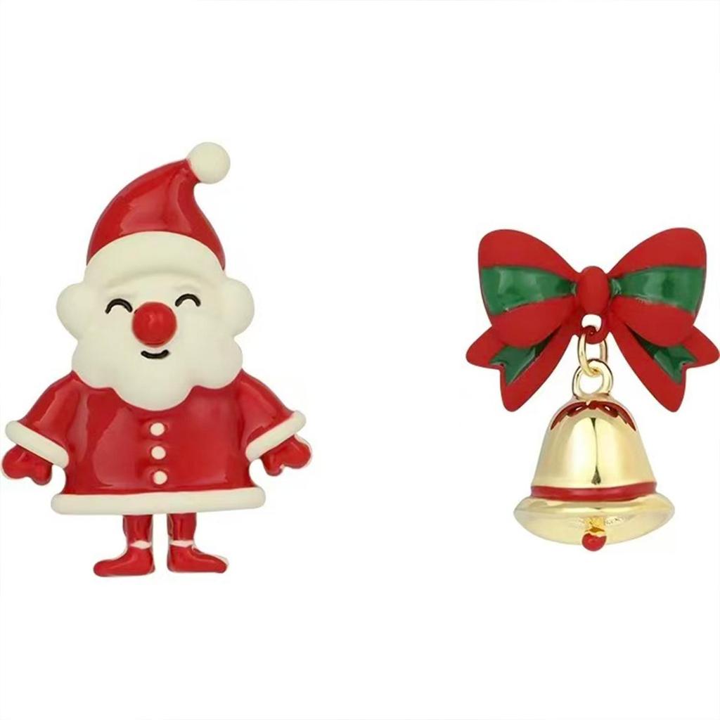 European & American S925 Silver Christmas Asymmetrical Earrings - Cute & Sweet Holiday Gift for Women