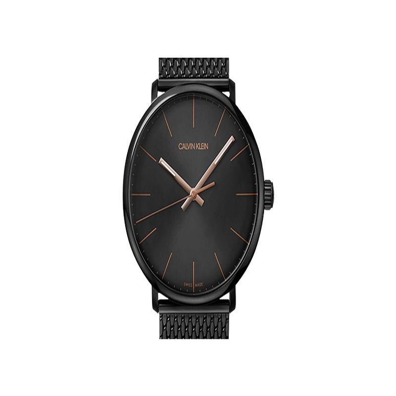 Calvin Klein Часы Серия Quartz Noon Кварцевый механизм Стальной ремешок Черный циферблат Мужские часы Большой циферблат Ретро K8M21421