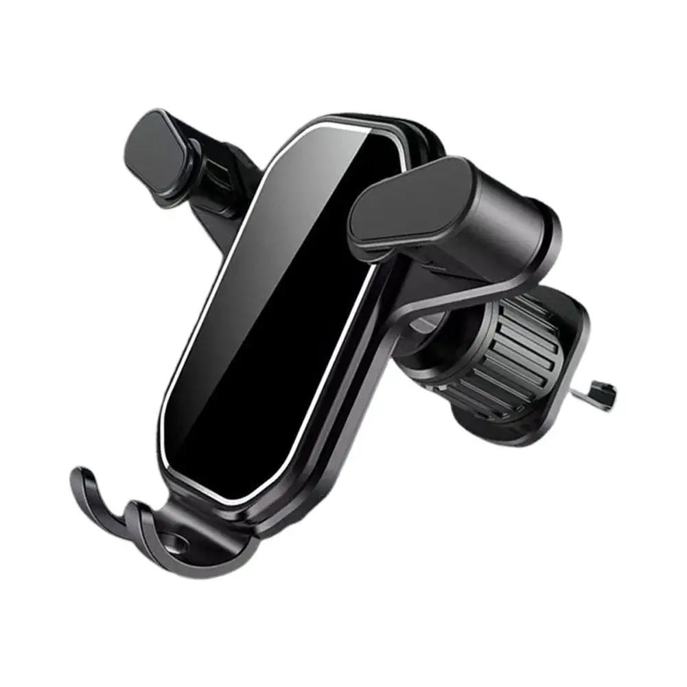 Car Mobile Phone Holder Gravity Lock Fixed Air Outlet Navigation Holder 360 Degree Adjustment Suitable For 4-7in Mobile Pho K3F5