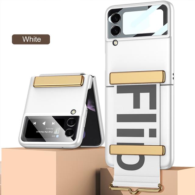 Противоударный матовый чехол, кронштейн для браслета для Samsung Galaxy Z Flip 4, 5 г, чехол-подставка для Samsung Z Flip4, чехол-держатель для ремешка на запястье