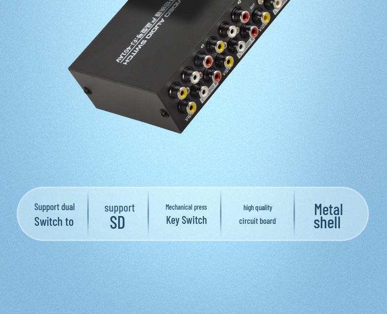 AV-коммутатор 4 входа 1 выход с интерфейсом типа «тюльпан»