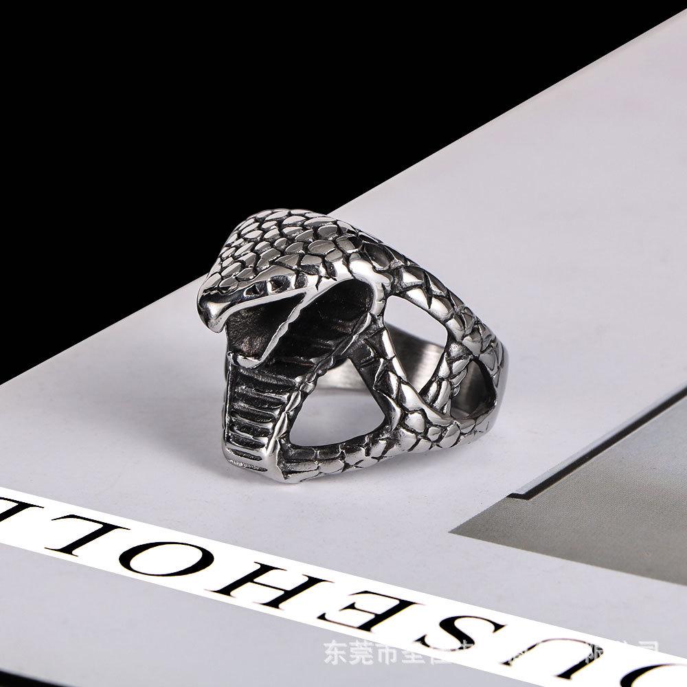 JMXD-Accessories Kobe Mamba Snake Titanium Steel Ring Trendy Men's Blue Ball Ring Character Private Jewelry