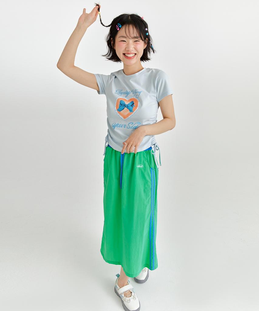 Adore Bell Contrast Line Skirt - Green
