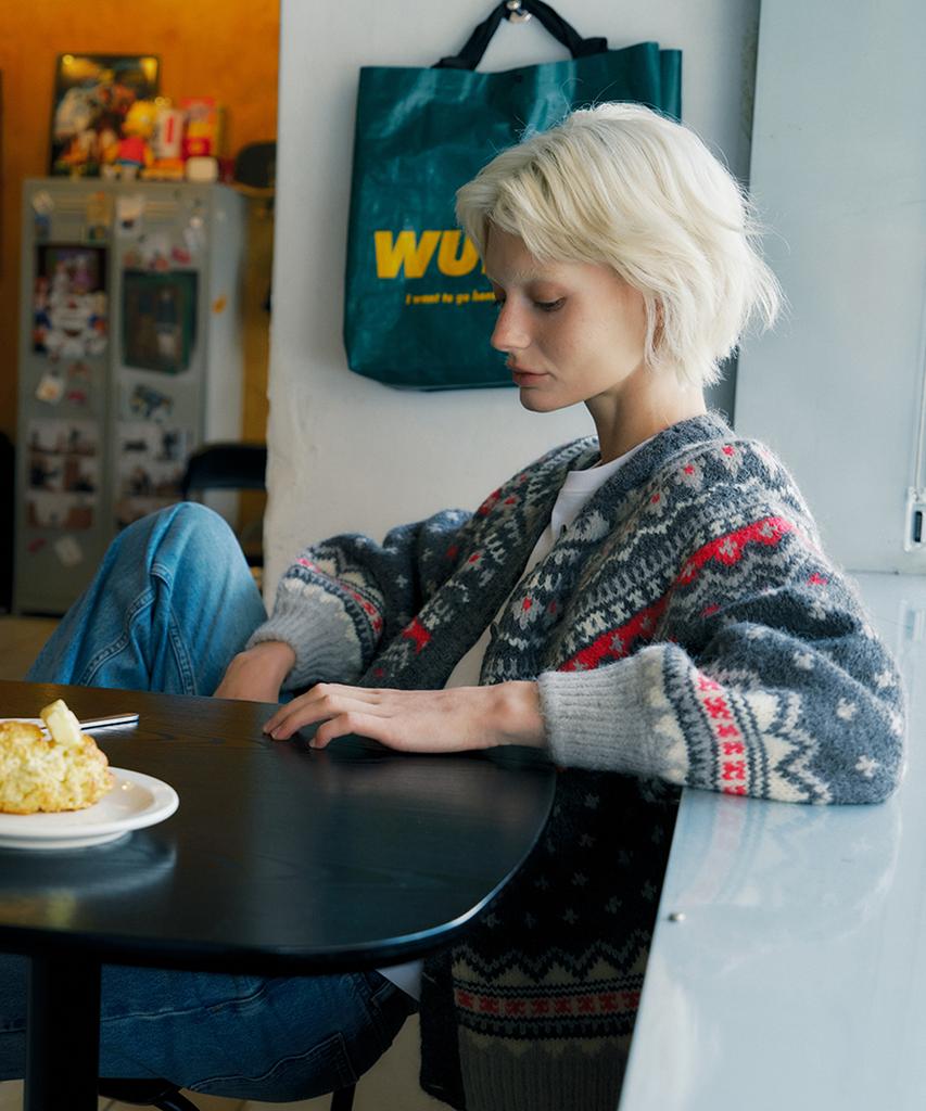 Greenbutter Frost Balloon Cardigan (Charcoal)