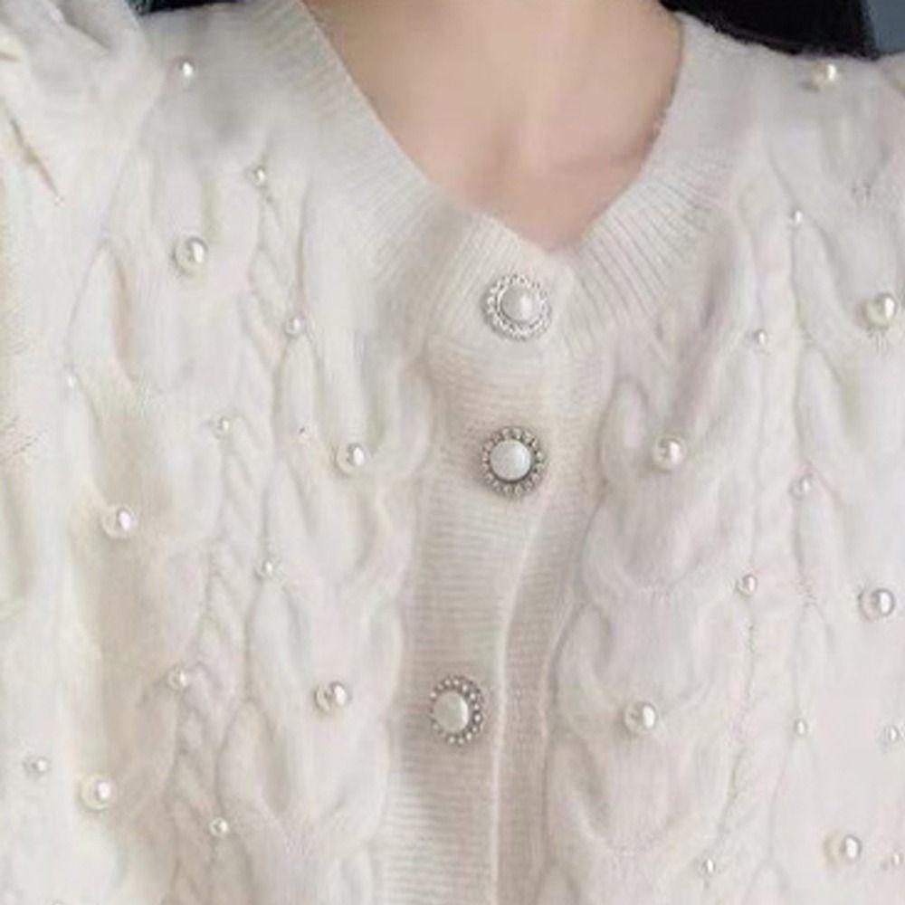 50pcs Multi Size Pearl Button Creamy-white Venetian Pearl Button Clothes Button Garment Decorative