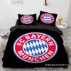 Size 3D Printed Football Club Standard Bedding Three-Piece Quilt Cover Pillowcase