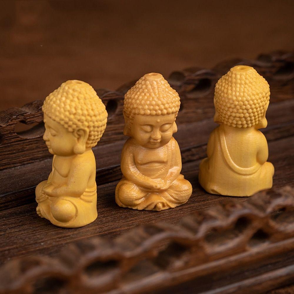 Buddha DIY Handicraft Home Decor Buddha Statue Little Monk Figurines Car Ornament Key Chain Pendant