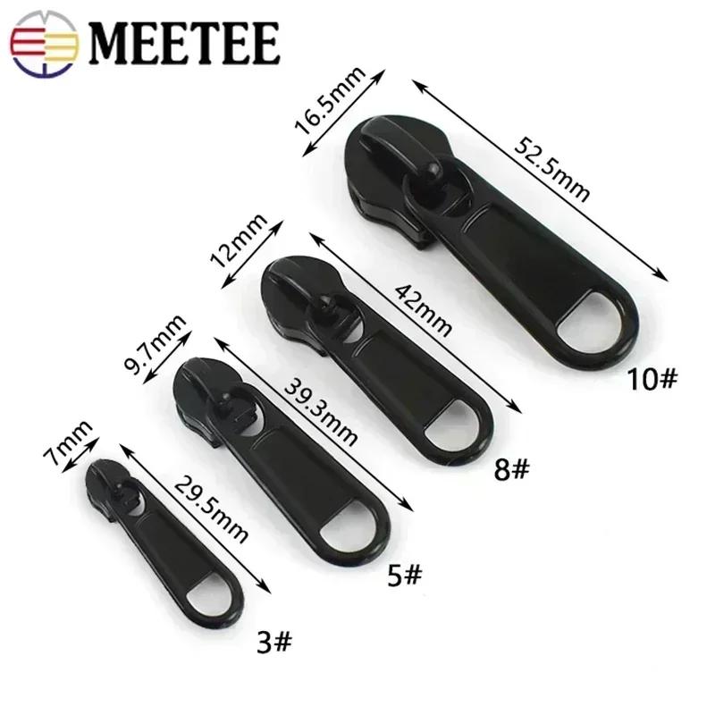 5/10 м Meetee 3# 5# 8# 10# Черные нейлоновые спиральные молнии + Слайдер для молнии для шитья одежды, Застежка-молния, Ремонт молнии, DIY аксессуар