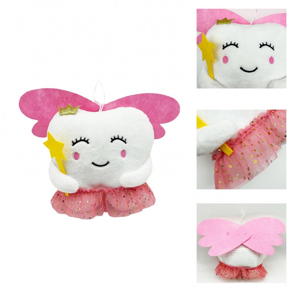 Подушка для зубов, милая зубная фея, плюшевая игрушка с крыльями, улыбка, мультяшная кукла-компаньон, удобные игрушки для малышей и детей на случай потери первого молочного зуба