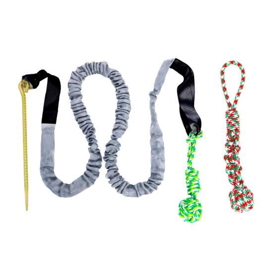 Игрушка-банджи для собак, игрушка-перетягиватель каната для улицы, с колышком для больших и средних собак, неразрушимая игрушка для жевания из хлопковой веревки для агрессивных любителей жевать