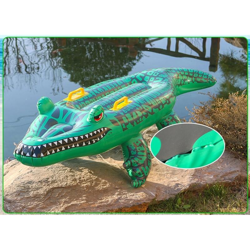 Pool Inflatable Floatings Row Crocodiles Shape Pool Toy Childrens Floatings Bed