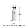 Hydro Flask Stainless Steel Water Bottle, Standard Mouth with Loop Cap (White, 18-Ounce (532ml))