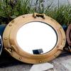 Porthole Mirror In Silver Finish - Nautical Wall Decor - Opens and Closes