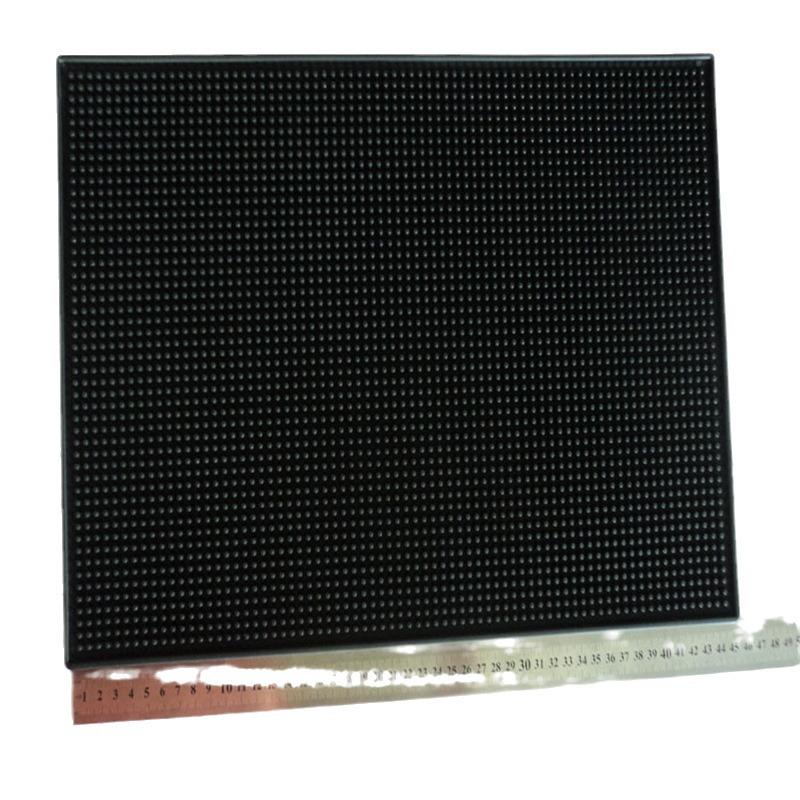 Black Non-slip Heat-insulating Rubber Bar Mat and Teaware Drainer Coaster