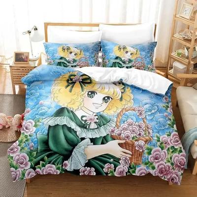 Комплект постельного белья Manga Candy Single Twin Full Queen King Size Bed Set Adult Kids Bedroom Duvet Cover Sets 3D Print Anime Bed Set