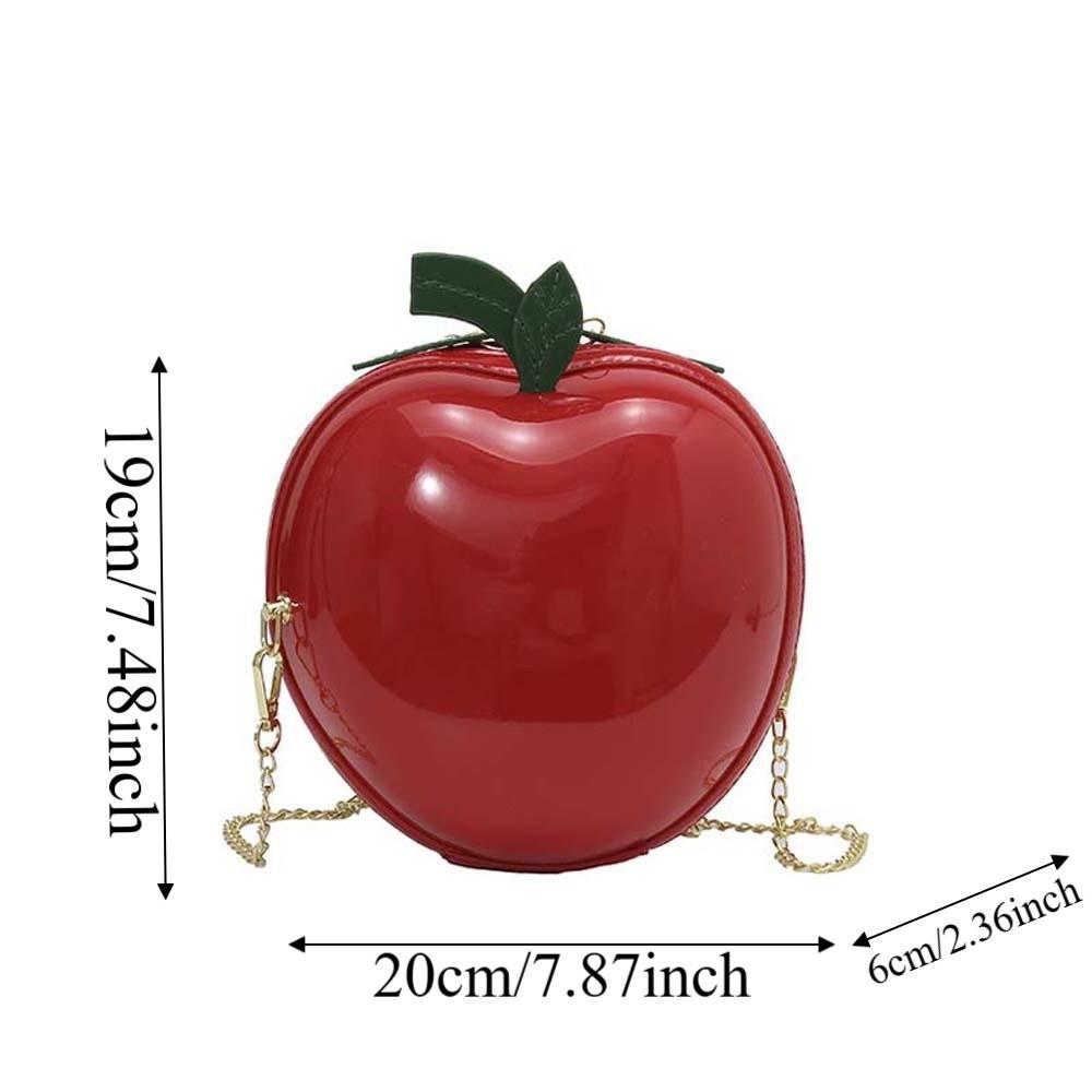 Coin Purse Fruit Shape Chain Bag Large Capacity Solid Color Leather Round Pouch Anti-splash Water Polyester