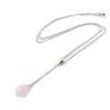 Les Trésors De Lily [N6816] - Silver Necklace 'Linda' Rose Quartz Silver (rhodium-plated) - 40x12 Mm