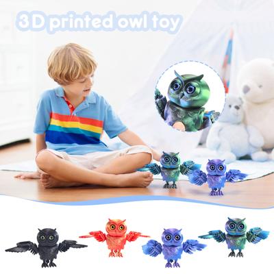 3D-печатная изысканная сова 3D-сова милые украшения игрушка кукла дятел красочные поделки с птицами украшения
