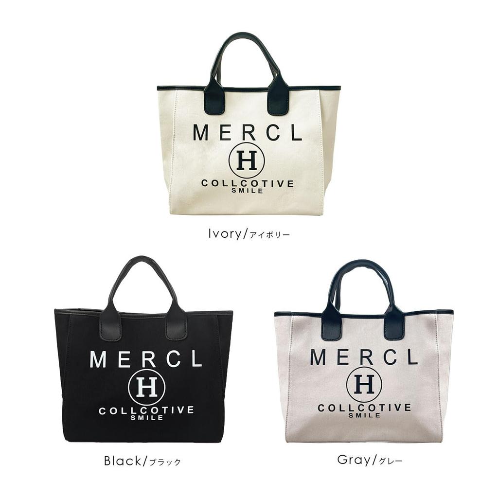 Tote Large Free Logo Canvas Bag [DIVA Rose] Women's Bag, Canvas, Capacity, Lightweight, Standing, Handbag, Handbag, Stylish, Mother's Bag, (Black)