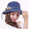 Durable Summer Beach Small Brimmed Sunshade Hat Panama Style Hat Sun Hat Flower Straw Hat