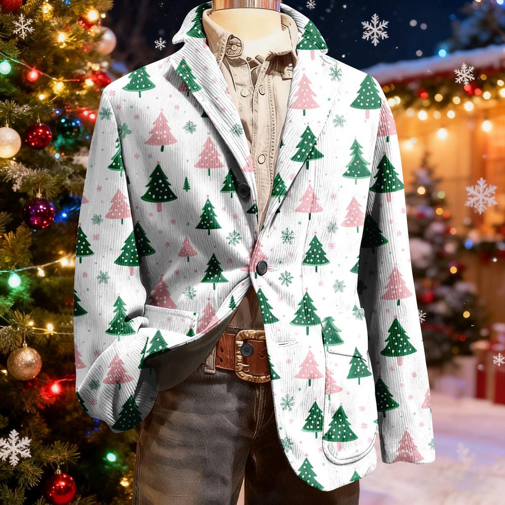 Мужской уродливый рождественский вельветовый теплый карманный пиджак-кардиган, мужской повседневный костюм